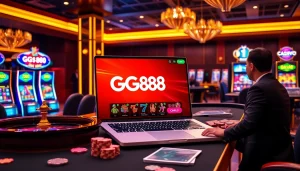 Experience the excitement of online gambling at GG88 with vibrant casino elements.