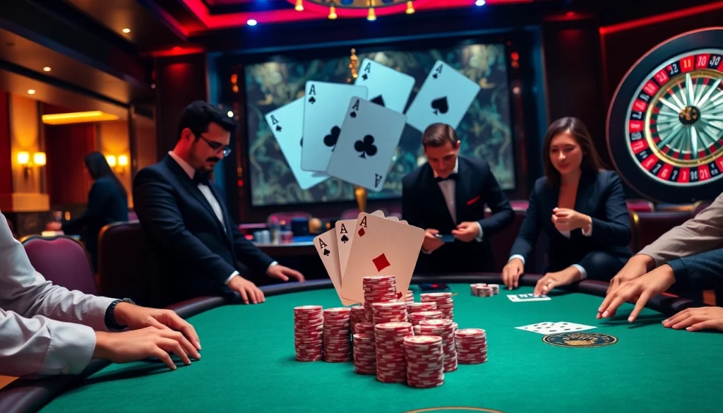 High-stakes poker table showcasing thrilling gameplay, illustrating Fissure causes in a professional casino atmosphere.
