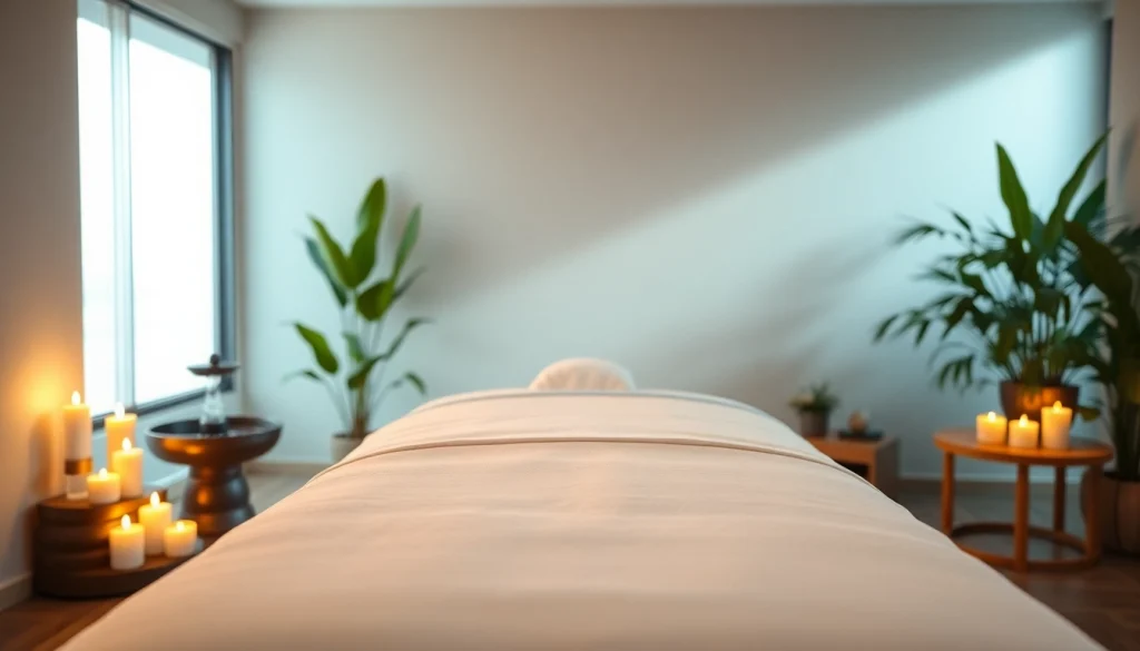 평온한 장식과 매력적인 분위기가 어우러진 출장마사지 공간.