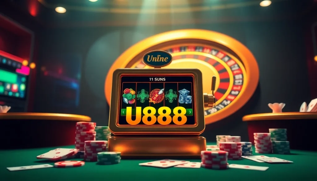 Spin the reels at U888 with vibrant online slots and elegant casino atmosphere.