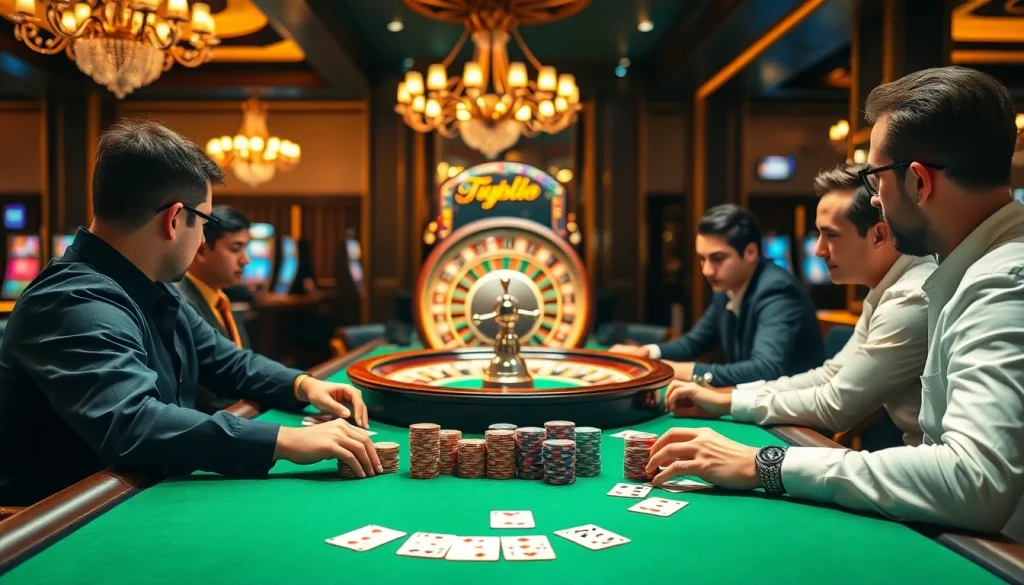 Experience the thrill of professional poker at https://tt88.fund/, showcasing vibrant players and dynamic casino ambiance.