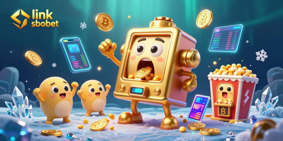 Win big with link sbobet as golden slot machines celebrate jackpots amidst cryptocurrency chaos.