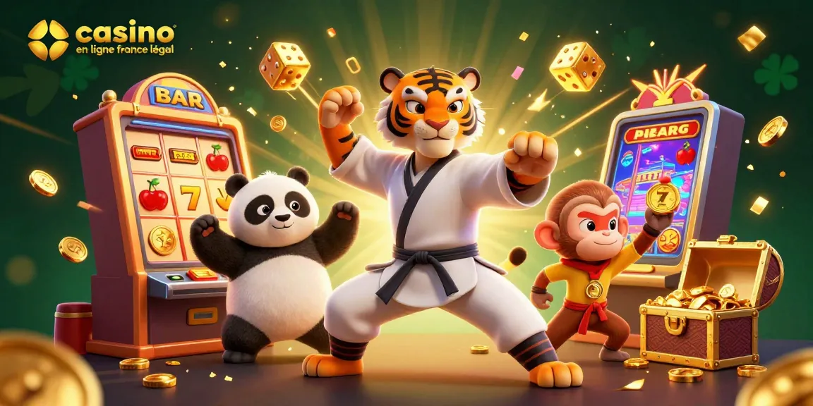 Jouer au casino en ligne légal en France avec des personnages animés dans une scène dynamique