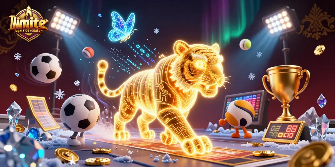 Visualisez la limite légale de montant pour les paris sportifs avec ce tigre lumineux brillamment intégré dans un paysage de casino dynamique.
