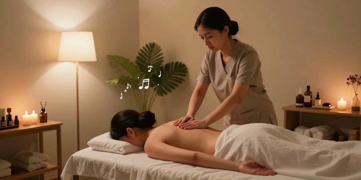편안한 1인샵 마사지 공간에서 마사지 스튜디오를 배경으로 한 마사지 세션 모습