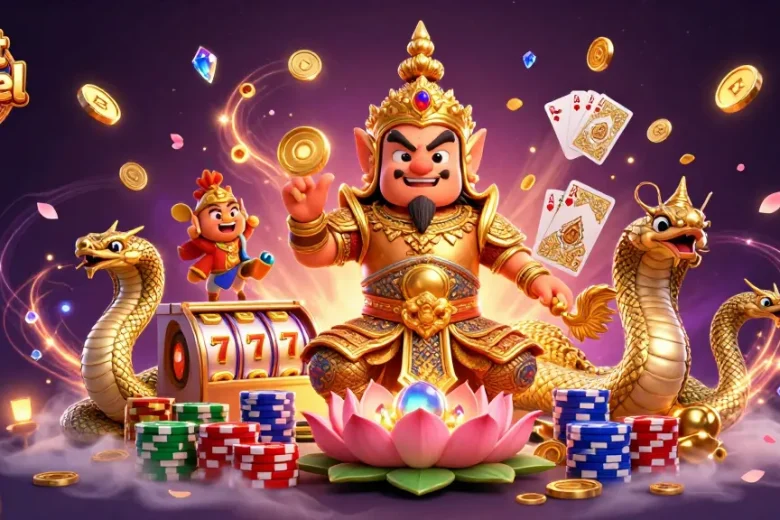 Spin the reels at slot modal 5k, featuring vibrant casino elements and rich mystical details.